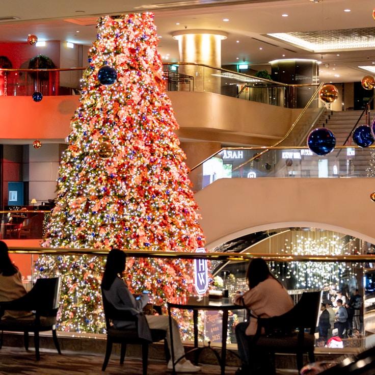 Modern shopping mall interior with family areas